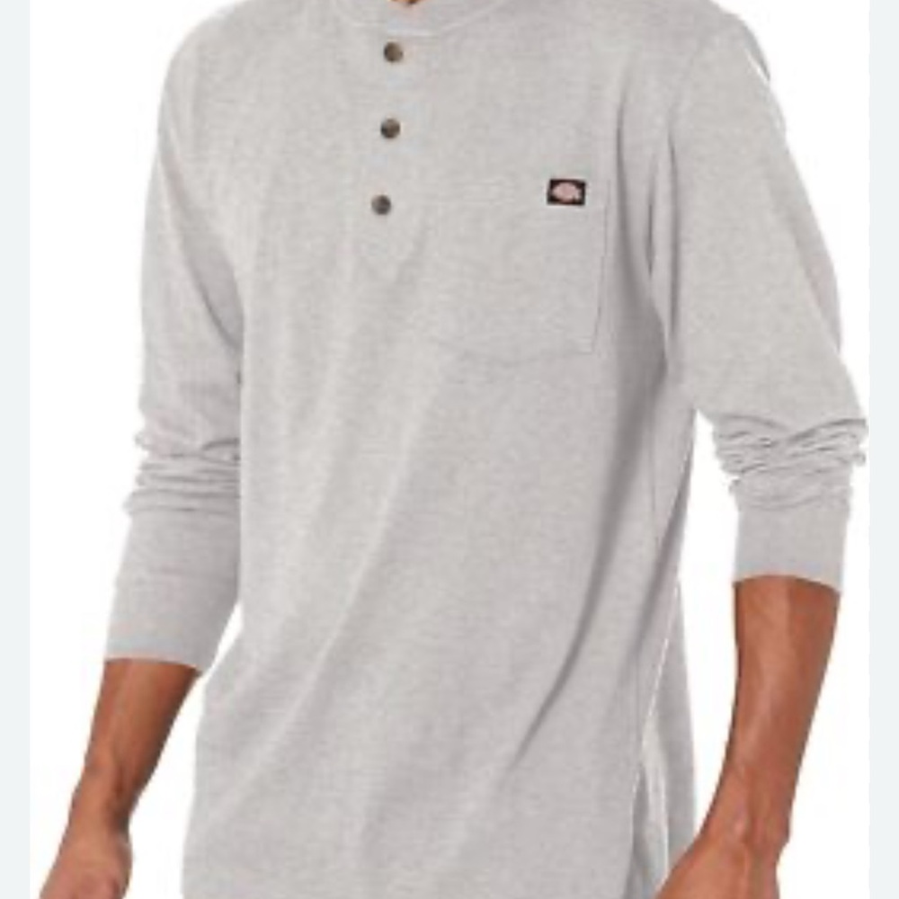 Dickies Heather Gray Long Sleeve Henley